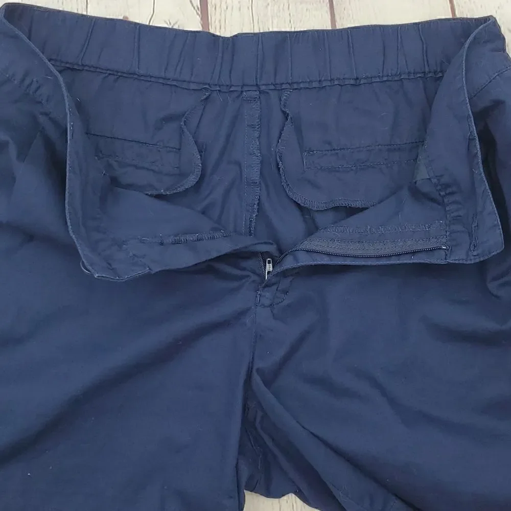 BangBang Relaxed Fit Pleated Shorts Navy Blue